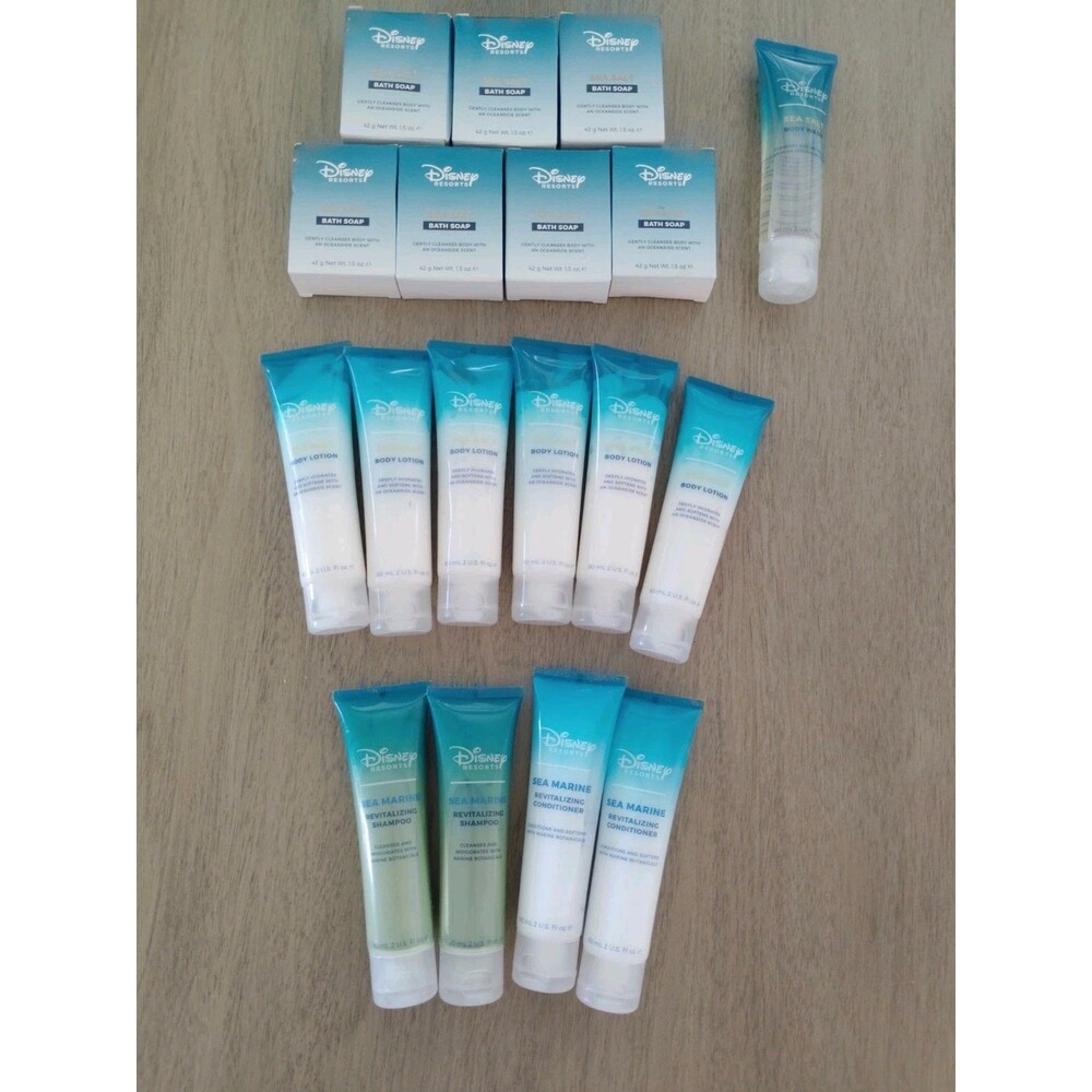 Disney Resorts 18 Pc Shampoo Conditioner Body Wash Body Lotion Bath Soap H2O